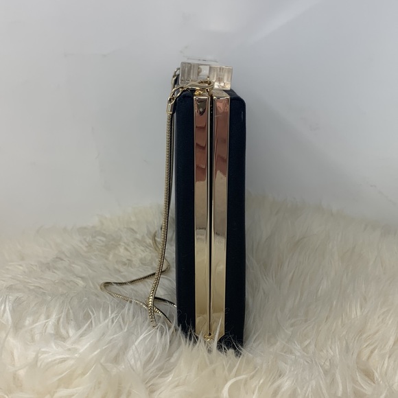 Kate Spade Clutch Acrylic Bow Gold Trim - Picture 5 of 10